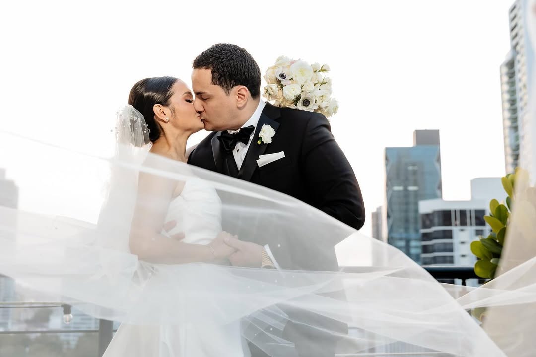 Elegant low updo for civil bride in Panama