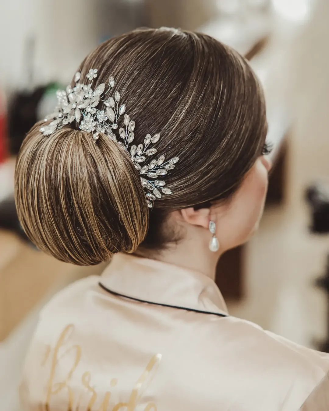 Structured elegant bridal updo